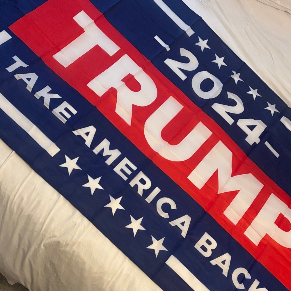 Red and Blue Trump 2024 Flag - Picture 3 of 5